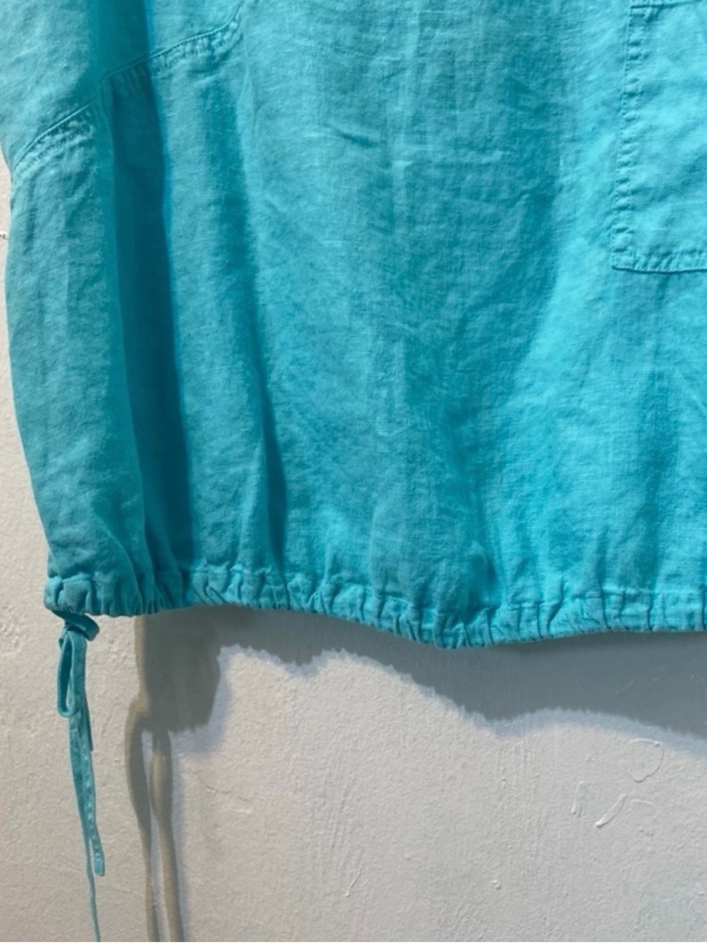 Vtg.Match Point 100% Linen Lagonlook Turquoise Blue Sleeveless Shift Dress.M - Picture 5 of 9